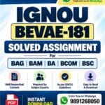 IGNOU BEVAE-181 Solved Assignment