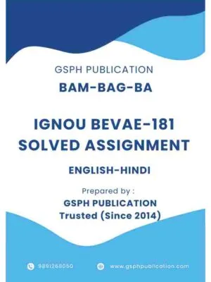 IGNOU BEVAE-181 Solved Assignment free