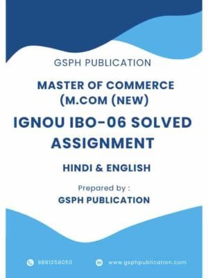 IGNOU IBO-06 Solved Assignment Hindi & English