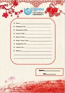 ignou assignment front page