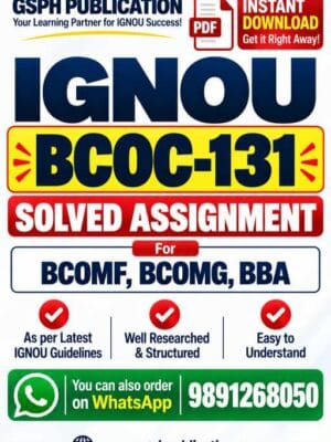 IGNOU BCOC-131 Solved Assignment