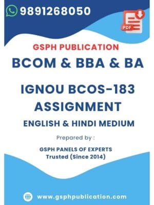 IGNOU BCOS-183 Solved Assignment