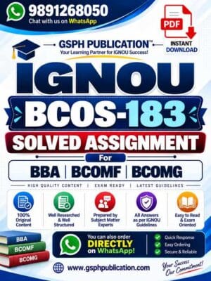 IGNOU BCOS-183 Solved Assignment