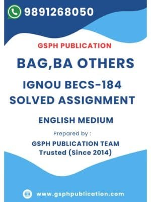 IGNOU BECS-184 Solved Assignment em 2024-25
