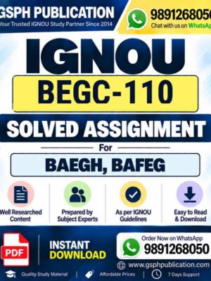 IGNOU BEGC-110 Solved Assignment