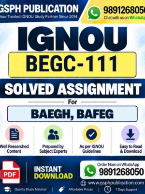 IGNOU BEGC-111 Solved Assignment