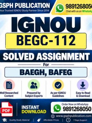IGNOU BEGC-112 Solved Assignment