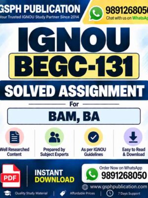 IGNOU BEGC-131 Solved Assignment pdf