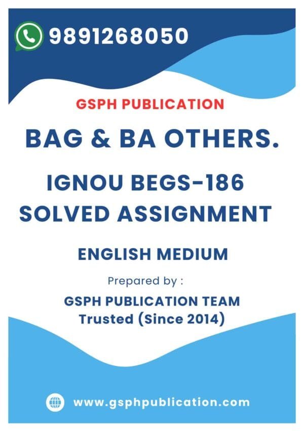 IGNOU BEGS-186 Solved Assignment