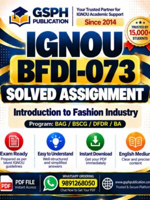 IGNOU BFDI-073 Solved Assignment