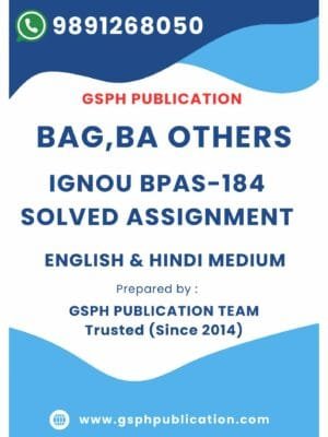 IGNOU BPAS-184 Solved Assignment