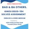 IGNOU BSOS-184 Solved Assignment