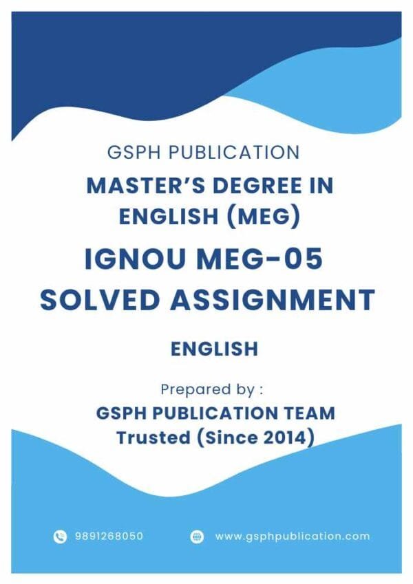 IGNOU MEG-05 Solved Assignment FREE