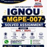 IGNOU MGPE-007 Solved Assignment PDF