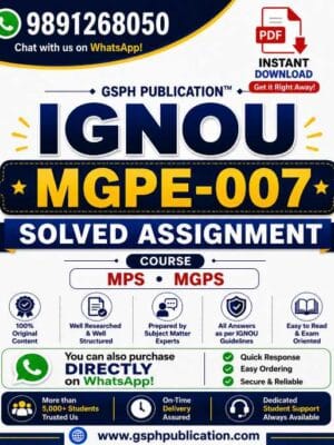 IGNOU MGPE-007 Solved Assignment PDF