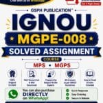 IGNOU MGPE-008 Solved Assignment PDF