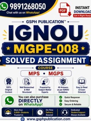 IGNOU MGPE-008 Solved Assignment PDF