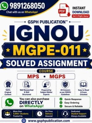IGNOU MGPE-011 Solved Assignment