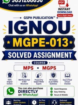 IGNOU MGPE-013 Solved Assignment