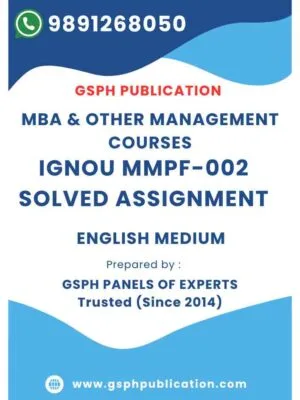 IGNOU MMPF-002 Solved Assignment