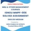 IGNOU MMPF-006 Solved Assignment