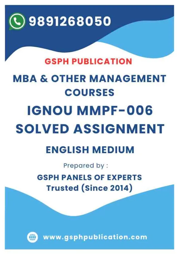 IGNOU MMPF-006 Solved Assignment