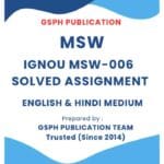 IGNOU MSW-006 Solved Assignment