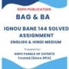 IGNOU BANE 144 Solved Assignment