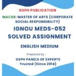 IGNOU MEDS-052 Solved Assignment