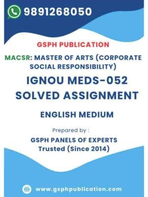 IGNOU MEDS-052 Solved Assignment