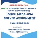 IGNOU MEDS-054 Solved Assignment