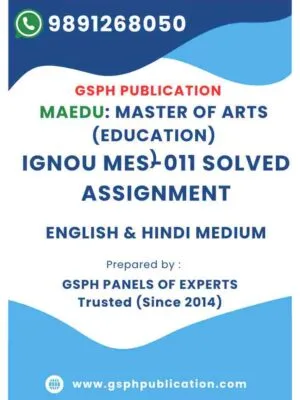 IGNOU MES-011 Solved Assignment