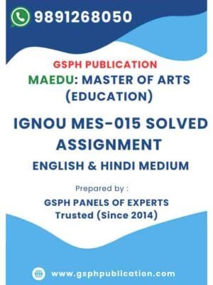 IGNOU MES-015 Solved Assignment