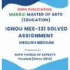 IGNOU MES-131 Solved Assignment