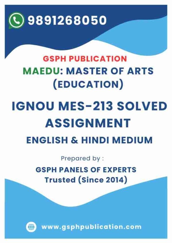 IGNOU MES-213 Solved Assignment