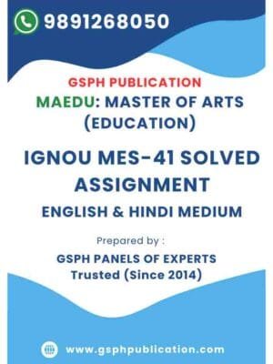 IGNOU MES-41 Solved Assignment 2025
