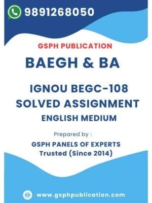 IGNOU BEGC-108 Solved Assignment