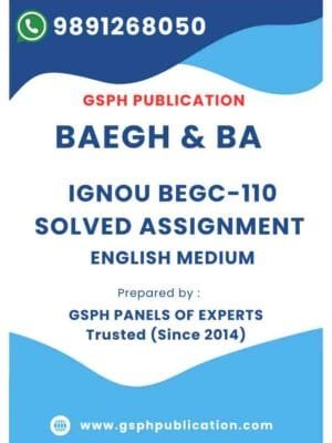 IGNOU BEGC-110 Solved Assignment