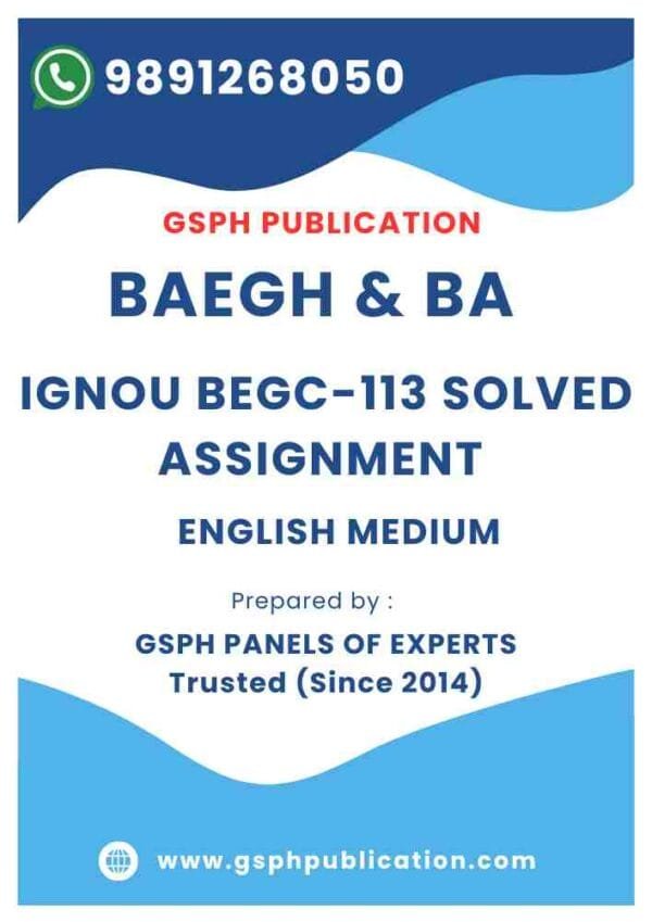 IGNOU BEGC-113 Solved Assignment