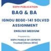 IGNOU BEGE-141 Solved Assignment
