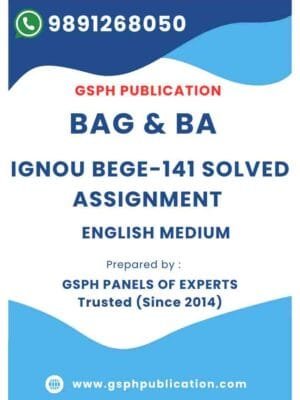 IGNOU BEGE-141 Solved Assignment