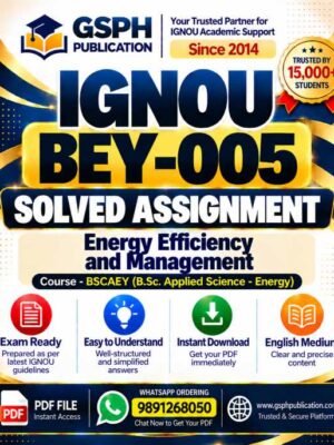 IGNOU BEY-005 Solved Assignment