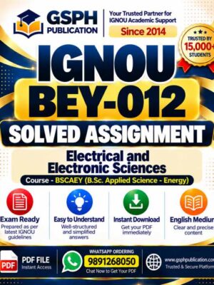 IGNOU BEY-012 Solved Assignment