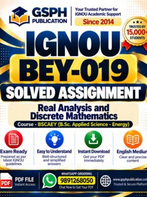 IGNOU BEY-019 Solved Assignment