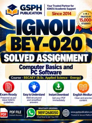 IGNOU BEY-020 Solved Assignment