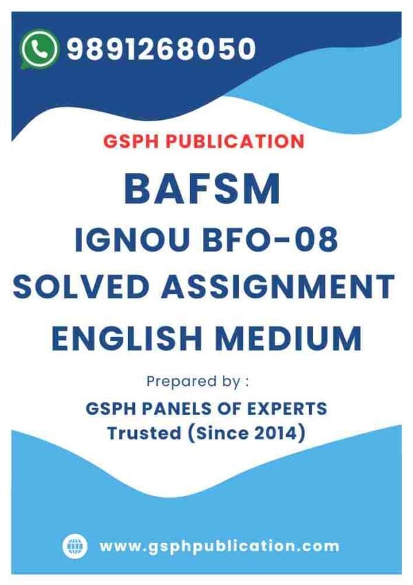 IGNOU BFO-08 Solved Assignment