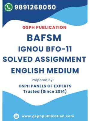 IGNOU BFO-11 Solved Assignment