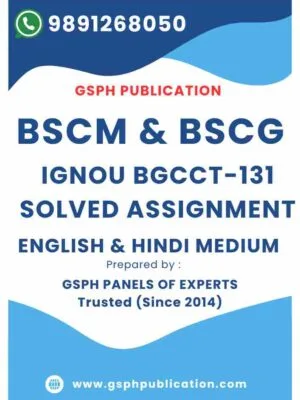 IGNOU BGCCT-131 Solved Assignment