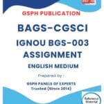 IGNOU BGS-003 Solved Assignment