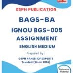 IGNOU BGS-005 Solved Assignment